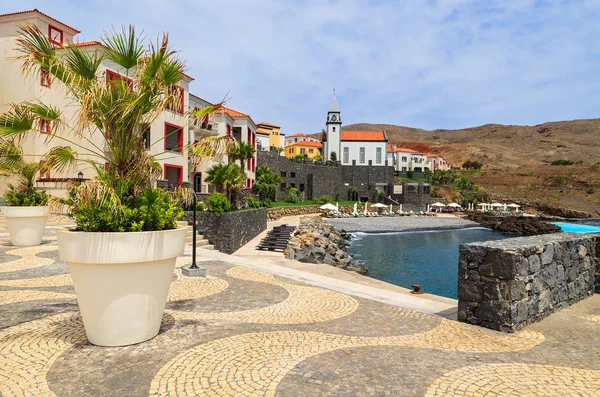Blick Auf Bunte Häuser Einem Dorf Insel Madeira Portugal — Stockfoto