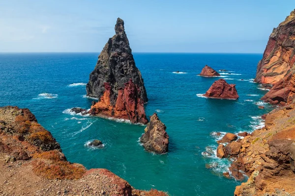 Rocks Cliffs Ocean View Ponta Sao Lourenco Madeira Island Portugal Royalty Free Stock Photos