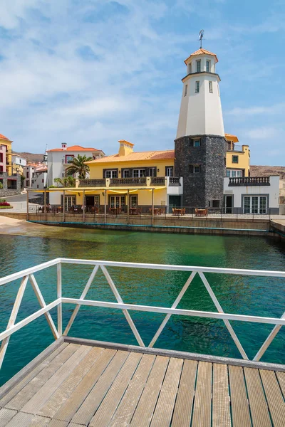 Fyren Vackra Hamn Madeira Portugal — Stockfoto