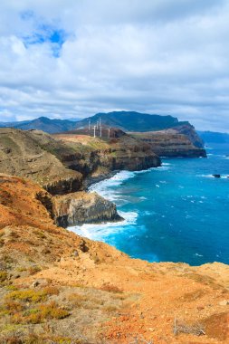kayalar, uçurumlar ve okyanus görmek ponta de sao lourenco, madeira Adası, Portekiz