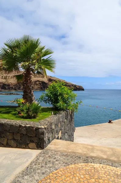 Strandpromenade Der Küste Der Insel Madeira Sommer Portugal — Stockfoto