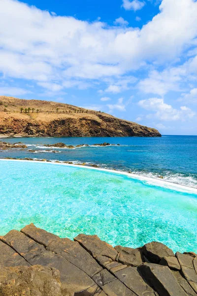 Infinity Swimming Pool Volcanic Coast Madeira Island Portugal — Stock Photo, Image