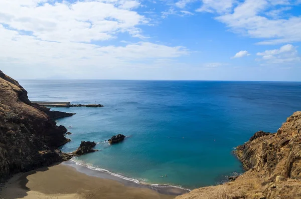 Spiaggia Tropicale Prainha Sulla Costa Dell Isola Madeira Portogallo — Foto Stock