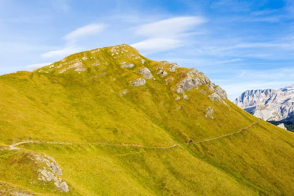 Alpina Dal Och Trekking Vägen Nära Passo Pordoi Dolomiterna Italien — Stockfoto