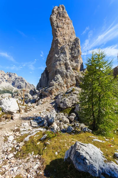 Skály Národním Parku Cinque Torri Pohoří Dolomity — Stock fotografie