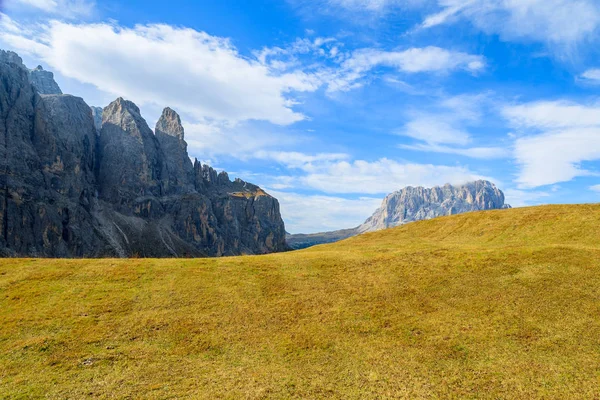 Herbstlandschaft Der Dolomiten Grödnerpass Italien — Stockfoto