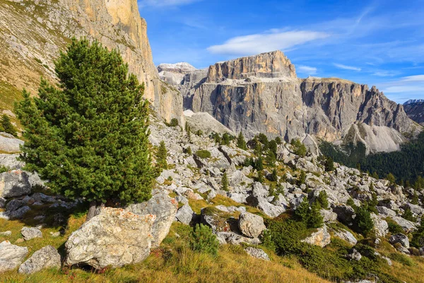 Herbstliche Landschaft Auf Wanderweg Den Dolomiten Italien — Stockfoto