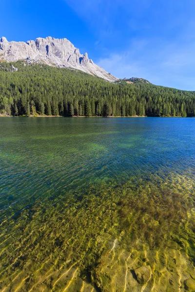 View Lake Misurina Dolomites Mountains Italy — Stock Photo, Image