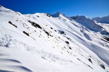 Kış görünümü Kasprowy Wierch, Polonya yakınındaki yüksek Tatra Dağları'nın
