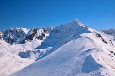 Kış görünümü Kasprowy Wierch, Polonya yakınındaki yüksek Tatra Dağları'nın