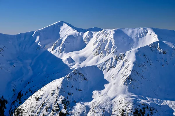 Winters Aanblik Van Hoge Tatra Bergen Buurt Van Kasprowy Wierch Stockafbeelding