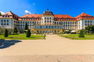 Beach Sopot sahil kasabasında yaz, Baltık Denizi, Polonya