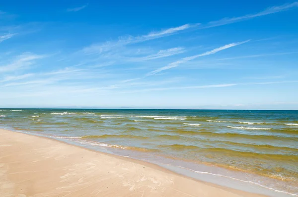 Hermosa Playa Arena Cerca Leba Mar Báltico Polonia — Foto de Stock