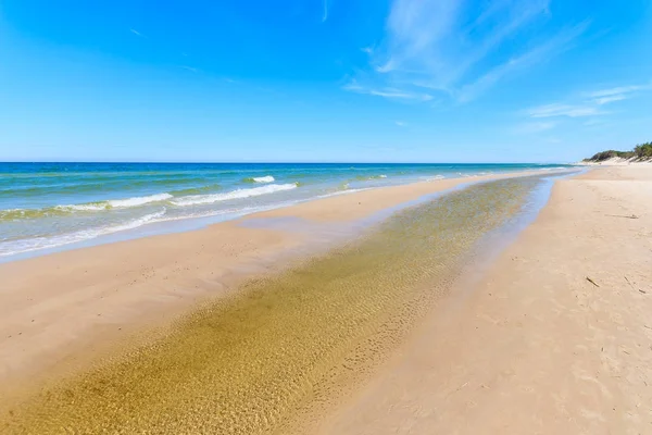 Όμορφη Αμμώδη Παραλία Στη Βαλτική Θάλασσα Πολωνία — Φωτογραφία Αρχείου