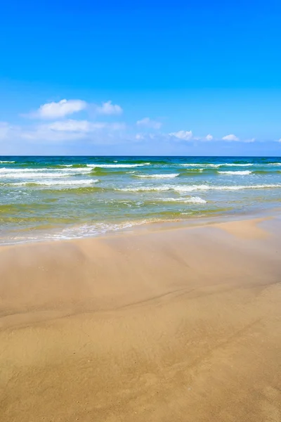 Olas Playa Del Mar Báltico Cerca Leba Polonia — Foto de Stock