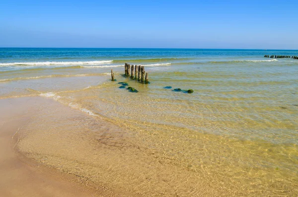 Pantai Indah Kota Tepi Laut Ustka Laut Baltik Polandia Stok Foto
