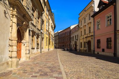 Kanonicza Street, Krakow, Polonya tarihi evleri