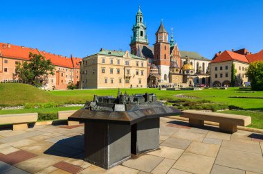 Mock-up of beautiful Wawel castle in summer time, Krakow, Poland clipart