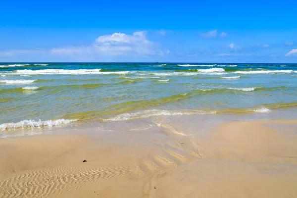 Olas Playa Del Mar Báltico Cerca Leba Polonia — Foto de Stock