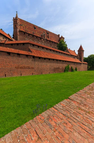 Malbork Τεύτονες Ιππότες Μεσαιωνικό Φρούριο Κάστρο Παγκόσμιας Κληρονομιάς Της Unesco — Φωτογραφία Αρχείου