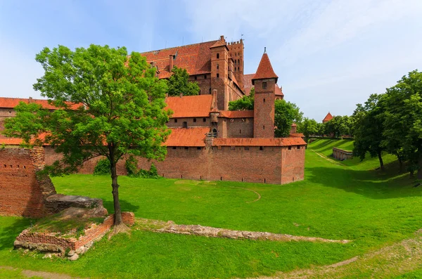 Malbork Hrad Středověké Pevnosti Řádu Německých Rytířů Unesco Světového Dědictví — Stock fotografie