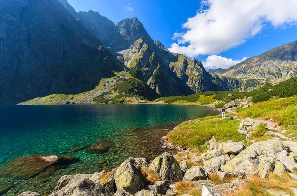 Bellissimo Lago Czarny Staw Estate Monti Tatra Polonia — Foto Stock