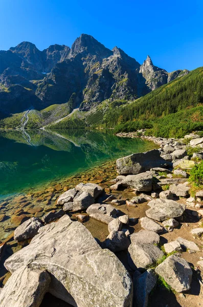 Zelená Voda Horské Jezero Morskie Oko Tatry Polsko — Stock fotografie