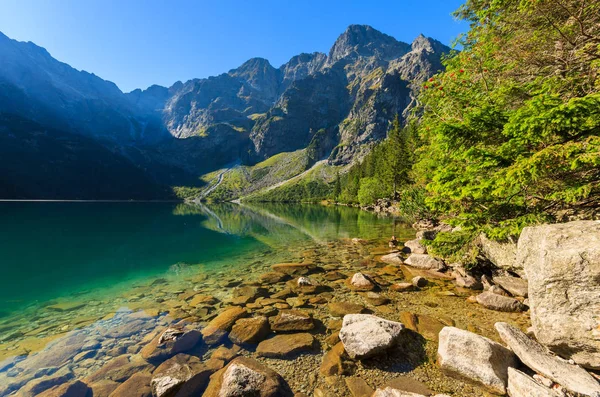 Fjellsjøen Morskie Oko Tatra Mountains Polen – stockfoto