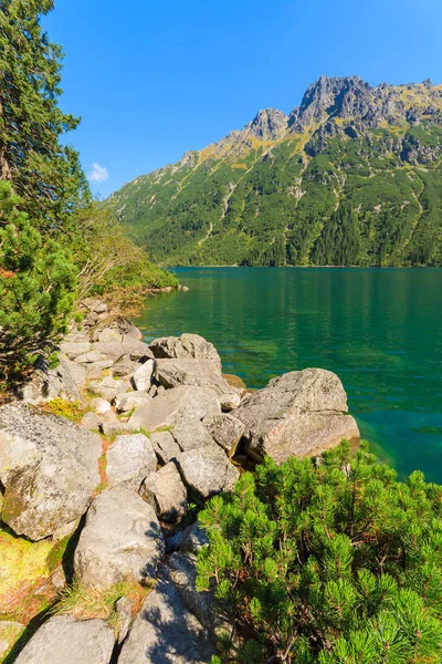Beautiful Green Water Morskie Oko Lake Tatra Mountains Poland — Stock Photo, Image