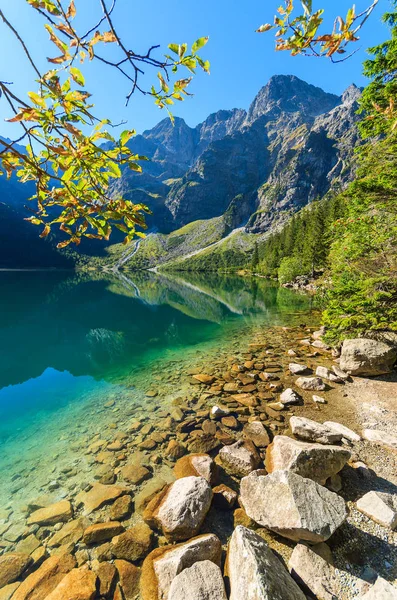 Fjellsjøen Morskie Oko Tatra Mountains Polen – stockfoto