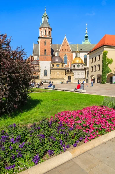 Gyönyörű Wawel Királyi Kastélytól Napsütéses Nyári Napon Krakkó Lengyelország — Stock Fotó