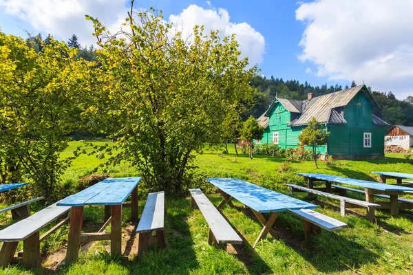 Tables Green Field Rural Area Skala Village Poland — Stock Photo, Image