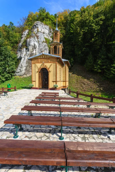 Небольшая Деревянная Церковь Ойковском Национальном Парке Польша — стоковое фото
