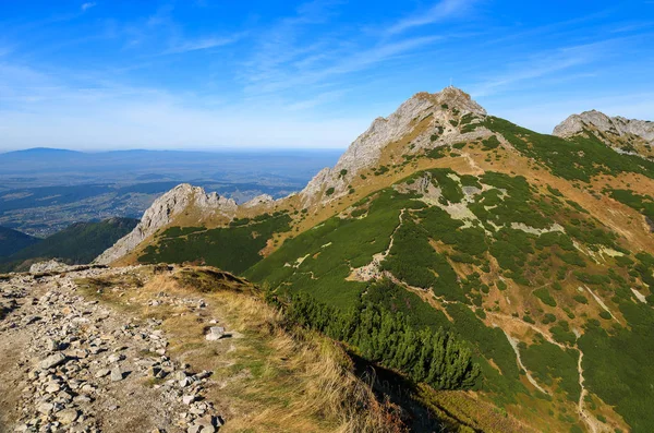 Sendero Montaña Desde Valle Hala Kondratowa Hasta Kopa Kondracka Giewont —  Fotos de Stock