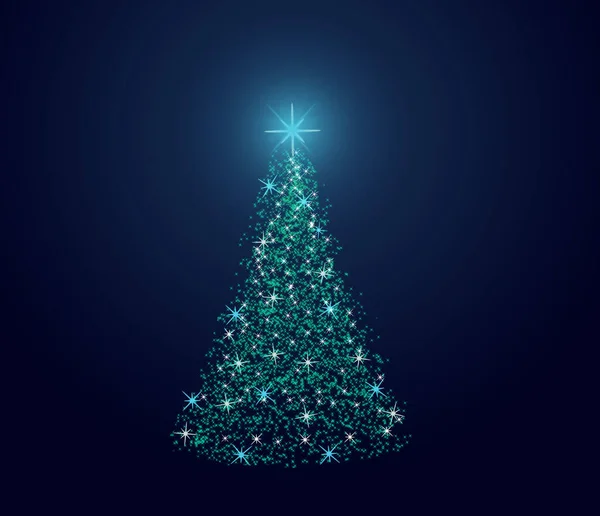 Mavi Noel ağacı ile tebrik kartı