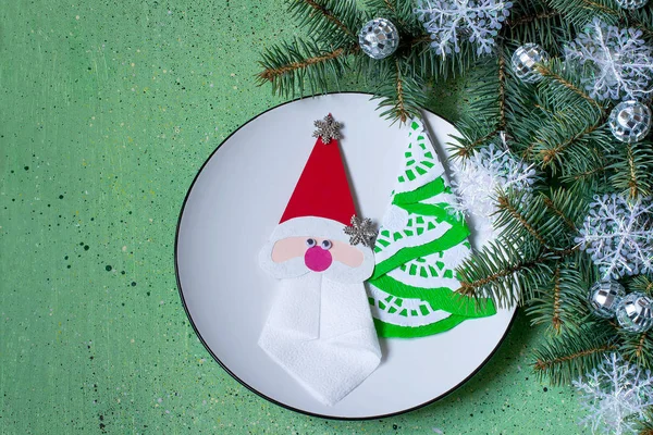 Myšlenka vánoční dekorace pro nastavení tabulky — Stock fotografie