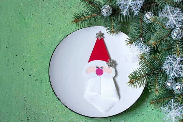 Het idee van Kerstdecoratie voor de instelling van de tabel — Stockfoto