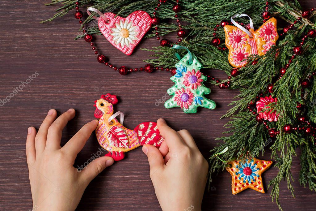 Making toys for Christmas decorations from salt dough. Step 9 Stock