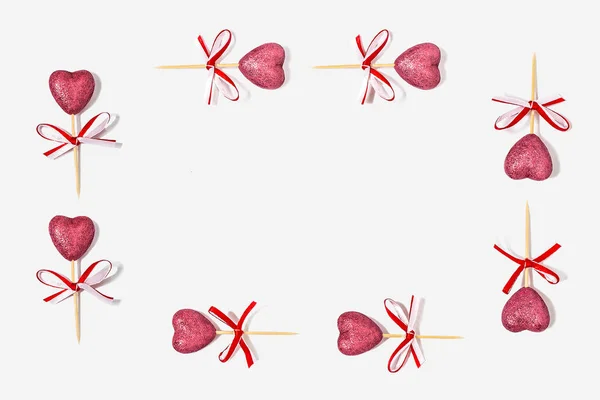 Кадр з рожеві серця в день Святого Валентина — стокове фото
