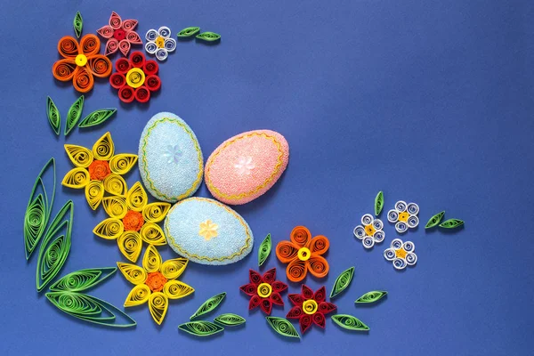 Easter composition in the technique of quilling — Stock Photo, Image