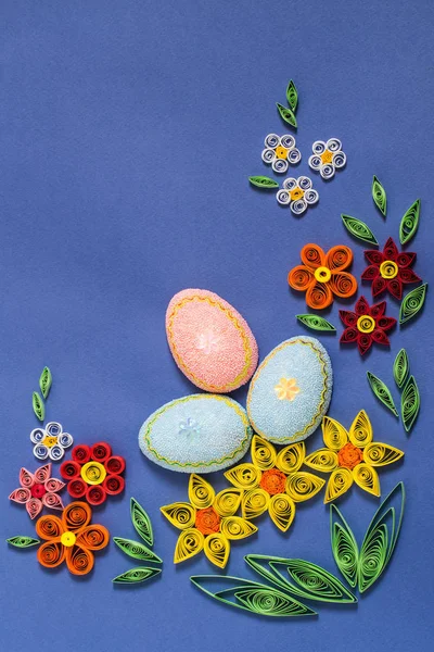 Easter composition in the technique of quilling — Stock Photo, Image