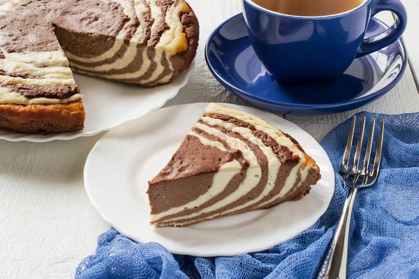Шоколадный торт с творогом Zebra Лицензионные Стоковые Фото