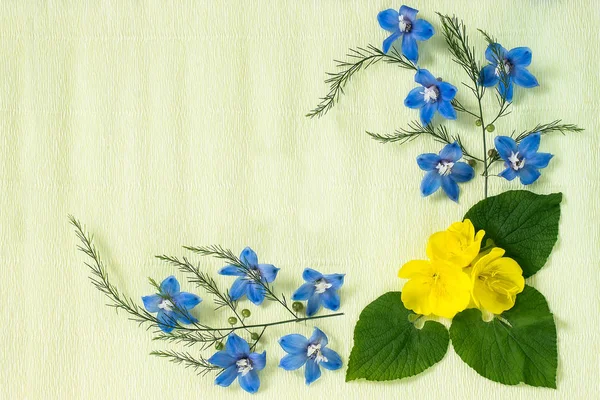 Праздничная цветочная композиция на желтом фоне — стоковое фото