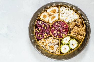 Eastern sweets. Turkish delight (Rahat lokum)  clipart