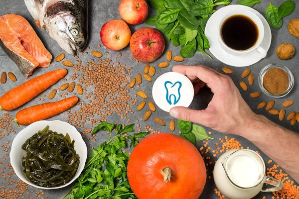 Produits alimentaires utiles pour les dents — Photo