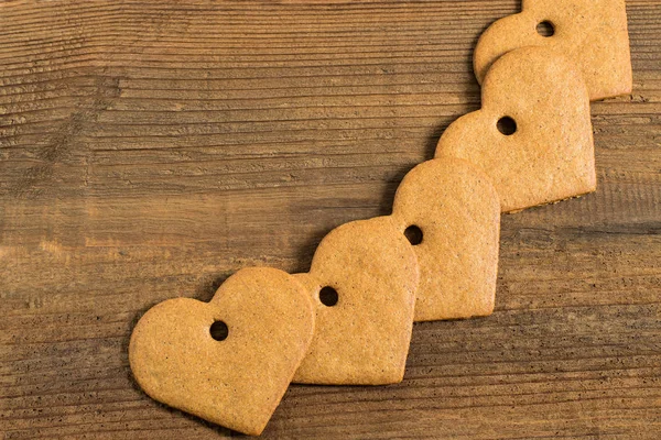 Aromatic ginger cookies in shape of heart