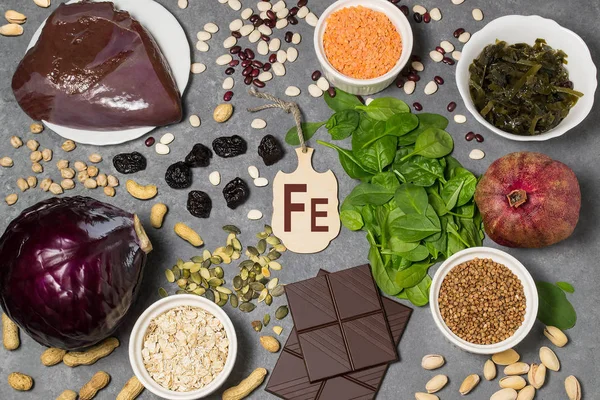 Food is source of ferrum — Stock Photo, Image