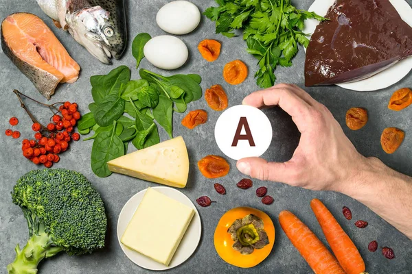 Nahrungsmittel reich an Vitamin A — Stockfoto