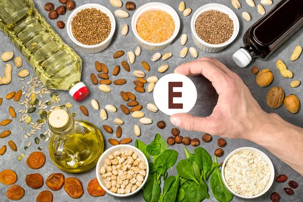 Élelmiszer gazdag E-vitamin — Stock Fotó