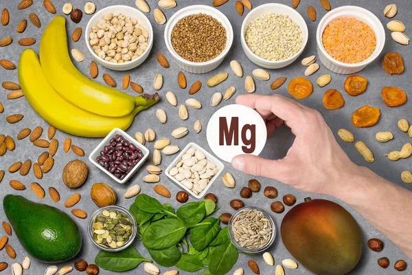 Food rich in magnesium (Mg) — Stock Photo, Image